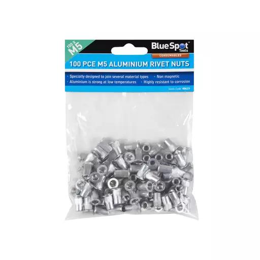 100 PCE M5 Aluminium Rivet Nuts