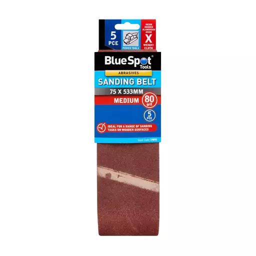 5 PCE 75 x 533mm Sanding Belt 80 Grit