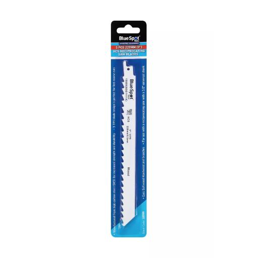 5 PCE 229mm (9") HCS Reciprocating Saw Blades