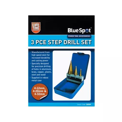 3 PCE HSS Step Drill Set (4-32mm)