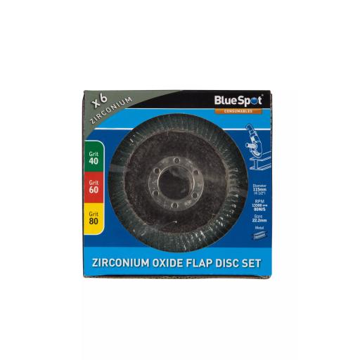 6 PCE 115mm (4.5") Zirconium Oxide Flap Disc Set