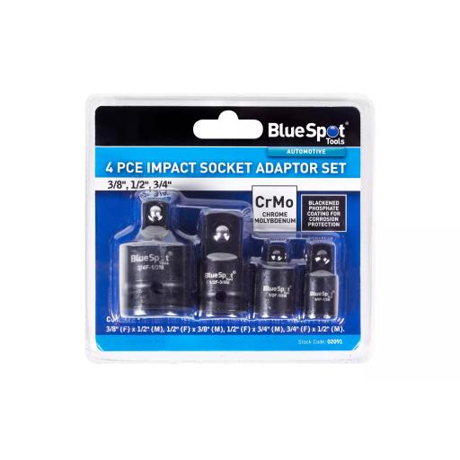 4 PCE Impact Socket Adaptor Set (3/8", 1/2", 3/4")
