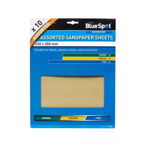 10 PCE Assorted Sandpaper Sheets