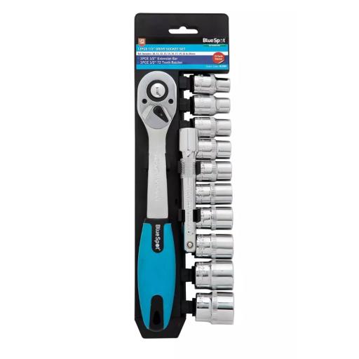 12 PCE 1/2" Metric Ratchet & Socket Set (10-24mm)