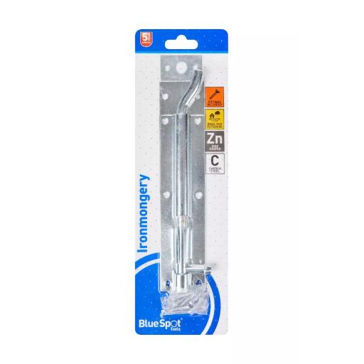 Ironmongery 200mm Zinc Plated Necked Tower Bolt