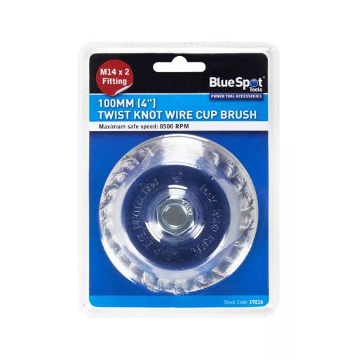 100mm (4") M14 x 2 Twist Knot Wire Cup Brush