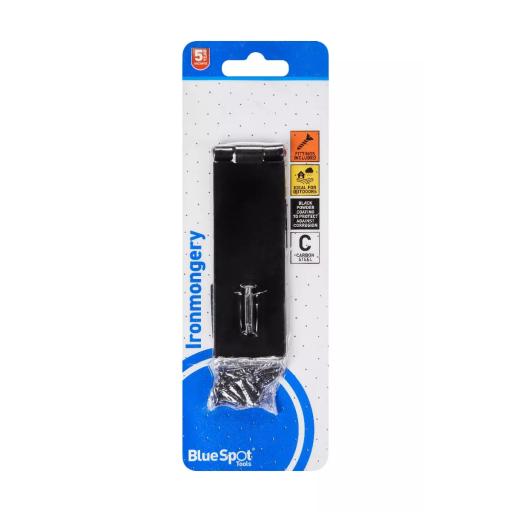 Ironmongery 115mm Black Powder Coated Hasp and Staple