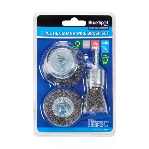 3 PCE Hex Shank Wire Cup Brush Set