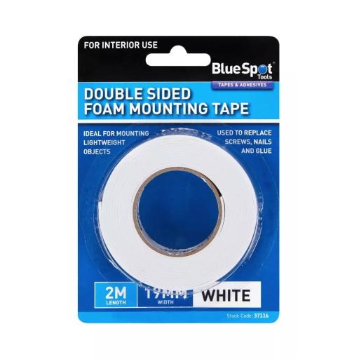 19mm x 2M White Double Sided Foam Mounting Tape
