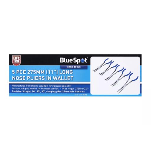 5 PCE 275mm (11") Long Nose Pliers In Wallet
