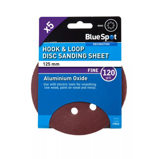 125mm 5 Pack 120 Grit Sanding Disc