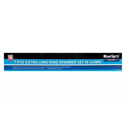 7 PCE Extra Long Ring Spanner Set (8-24mm)