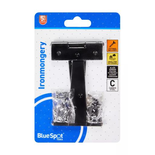 Ironmongery 102mm Black Powder Coated Tee Hinge