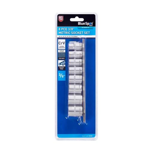 8 PCE 3/8" Metric Socket Set (10-19mm)