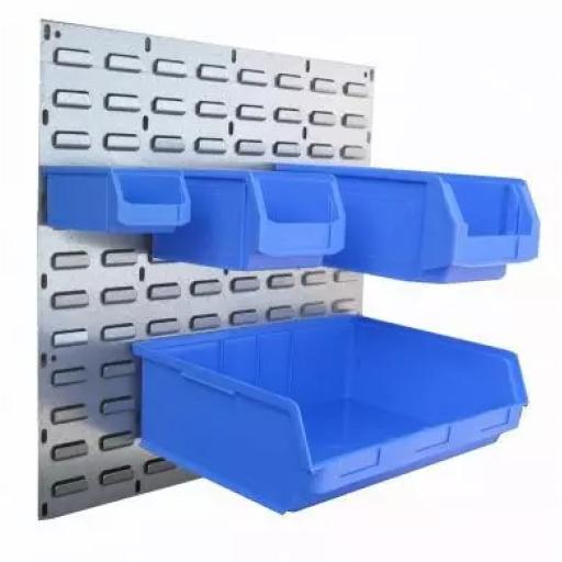 Twin Pack Storage Bin, Steel Louvered Backing Plate