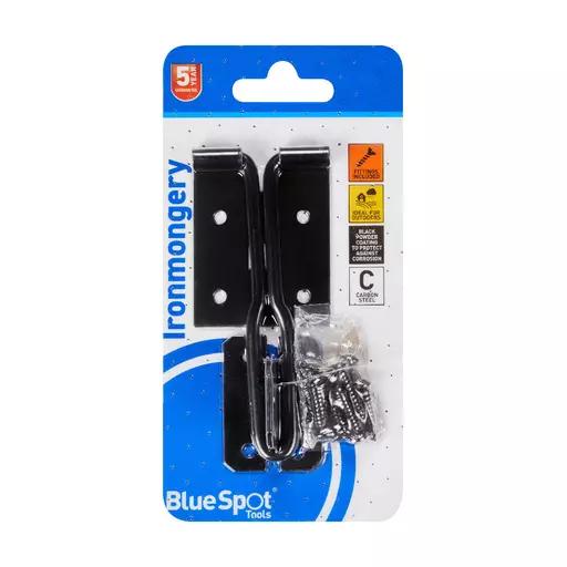 Ironmongery 152mm Black Powder Coated Wire Hasp and Staple