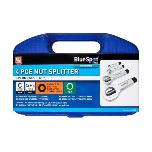 4 PCE Nut Splitter 9-27mm (3/8" - 1 1/16")