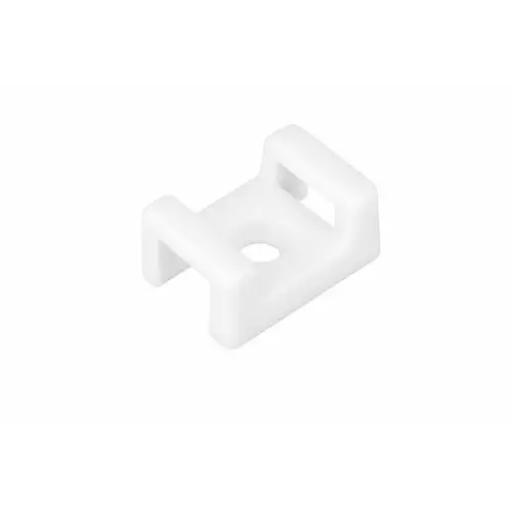 White Cable Tie Screw Mount Cradles Bases (Pack of 100)