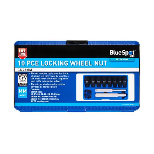 10 PCE Locking Wheel Nut (18-25mm)