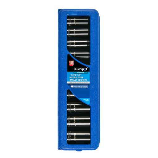 10 PCE 1/2" Metric Deep Impact Sockets (10-24mm)