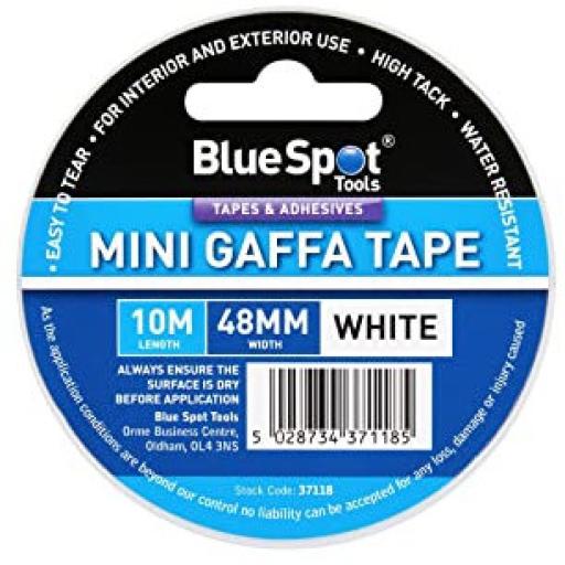 48mm x 10M Mini White Gaffa Tape
