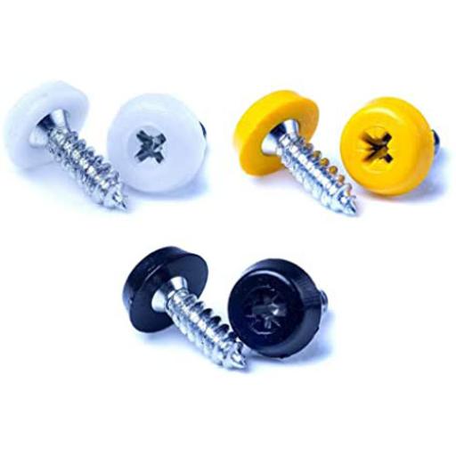 Moulded Head Number Plate Screws 3/4" (Pack of 100 pcs) - (Various)