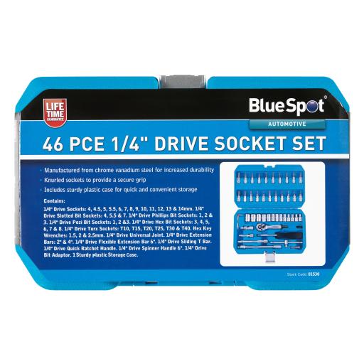 46 PCE 1/4" Metric Socket Set (4-14mm)